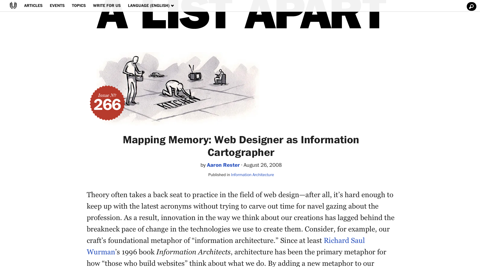 “Mapping Memory: Web Designer as Information Cartographer”